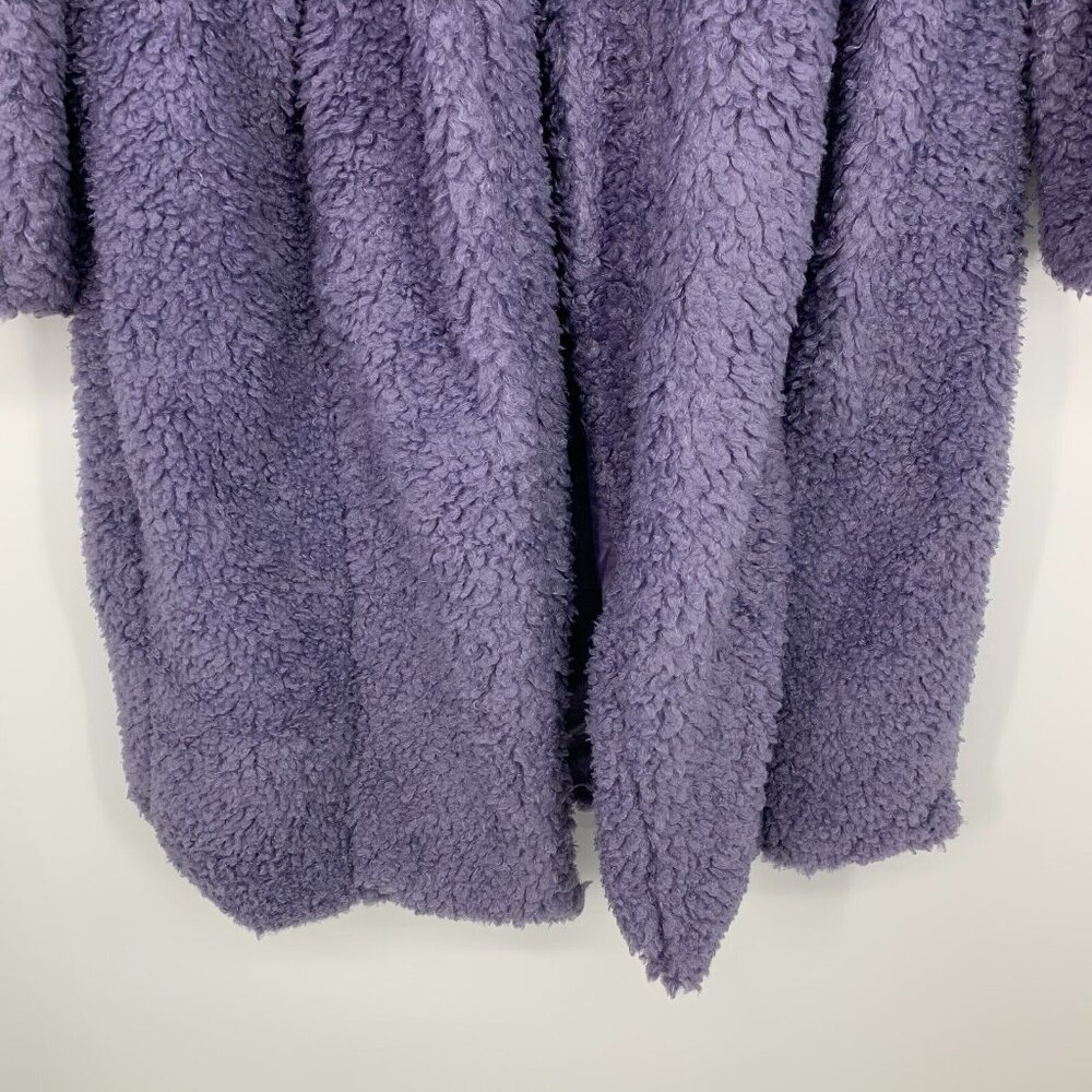Torrid 0 Maxi Coat Size 12 Purple Soft Sherpa Open Front Lined NWT - Picture 10 of 15